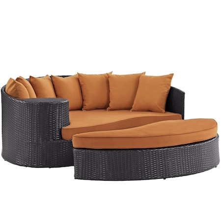 Modway Convene Outdoor Patio Daybed, Espresso Orange EEI-2176-EXP-ORA